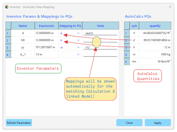 AC3D Data Mapping Dialog